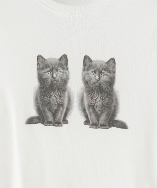 大人気★Attendsアテンズ★Nero Cat Tee Shirt クロップTシャツ Attends / アテンズ】NERO CAT TEE SHIRT（Tシャツ/カットソー