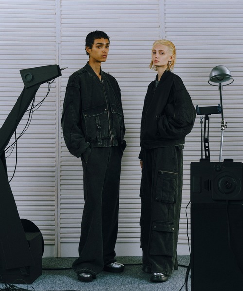 HARE（ハレ）の「【SET UP対応 UNDERGROUND MODE】ピグメントスウェットワイドパンツ(HARE)（スウェットパンツ・メンズ・チャコールグレー/ブラック系その他/ブラック・SMALL/MEDIUM）」の6枚目の写真