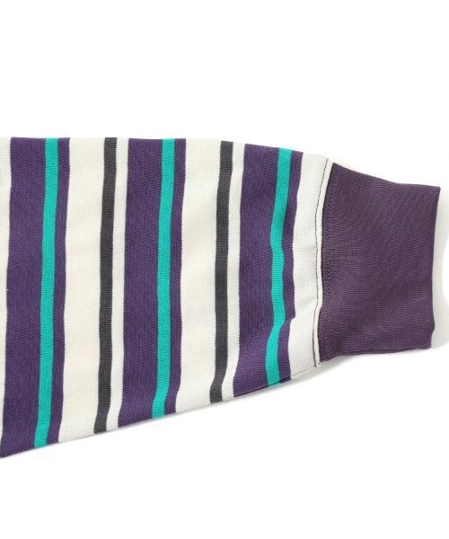 GLAZOS(グラソス)の「【大人向けサイズあり】ボーダー・ワンポイント刺繍ポケット付きビッグ長袖Tシャツ(Tシャツ/カットソー・キッズ・パープル/ブラウン/ブラック・S/M/L/LL)」の11枚目の写真