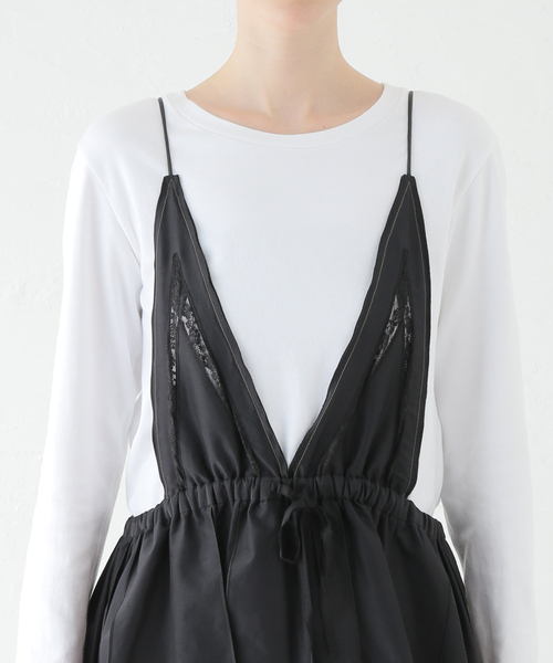 leur logette(ルルロジェッタ)の「【leur logette/ルールロジェット】 airy taffeta camisole dress 06659(ワンピース・レディース・ブラック・1)」の6枚目の写真