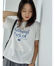Samansa Mos2 blue | 【抗菌防臭】ロゴTシャツ(Tシャツ/カットソー)