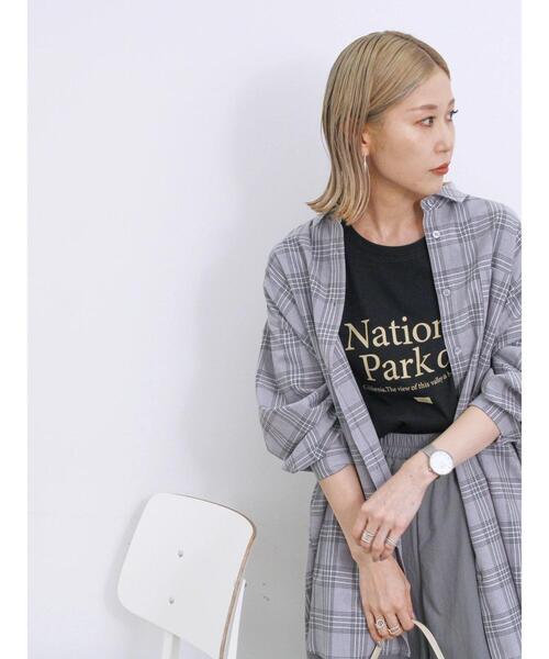Samansa Mos2 blue（サマンサモスモスブルー）の「【抗菌防臭】ロゴTシャツ（Tシャツ/カットソー・レディース・ブラック/オフホワイト/チャコールグレー/グリーン/シルバーグレー・F）」の11枚目の写真