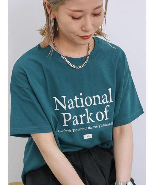 Samansa Mos2 blue（サマンサモスモスブルー）の「【抗菌防臭】ロゴTシャツ（Tシャツ/カットソー・レディース・ブラック/オフホワイト/チャコールグレー/グリーン/シルバーグレー・F）」の16枚目の写真
