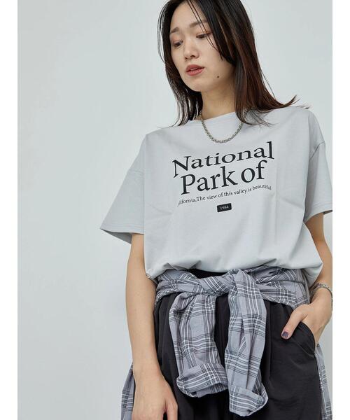 Samansa Mos2 blue（サマンサモスモスブルー）の「【抗菌防臭】ロゴTシャツ（Tシャツ/カットソー・レディース・ブラック/オフホワイト/チャコールグレー/グリーン/シルバーグレー・F）」の19枚目の写真