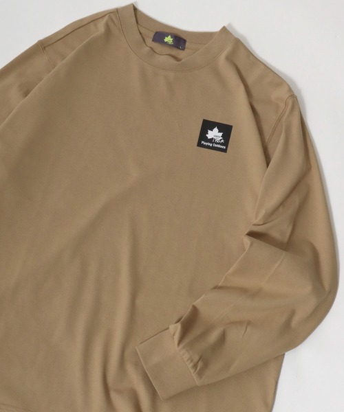 LOGOS(ロゴス)の「LOGOS/ロゴス ボックスロゴプリント ロンT 長袖 レディース メンズ(Tシャツ/カットソー・メンズ・ベージュ/レンガ/オフホワイト/ダークグリーン/ブルーグリーン/カーキ/ブラック/ネイビー・M/L/LL)」の3枚目の写真