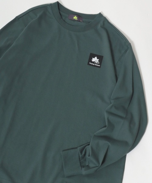 LOGOS(ロゴス)の「LOGOS/ロゴス ボックスロゴプリント ロンT 長袖 レディース メンズ(Tシャツ/カットソー・メンズ・ベージュ/レンガ/オフホワイト/ダークグリーン/ブルーグリーン/カーキ/ブラック/ネイビー・M/L/LL)」の7枚目の写真