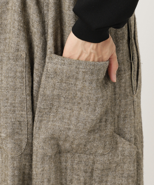 Ms BRAQUE for BOUCLE リネンウールヘリンボン オーバーオール