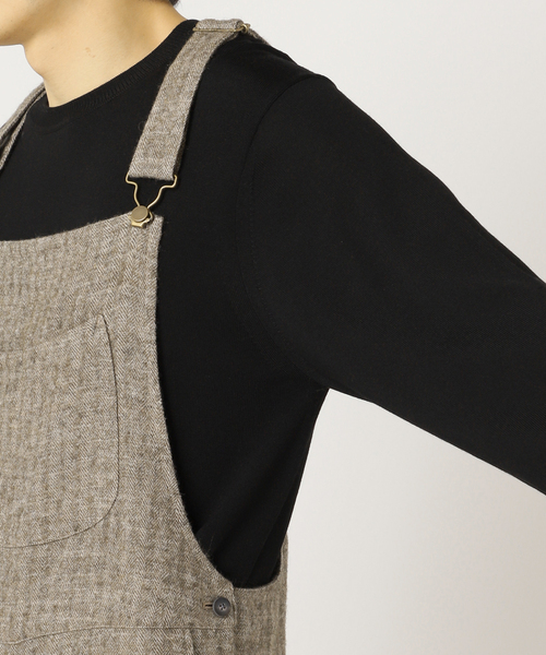 Ms BRAQUE for BOUCLE リネンウールヘリンボン オーバーオール