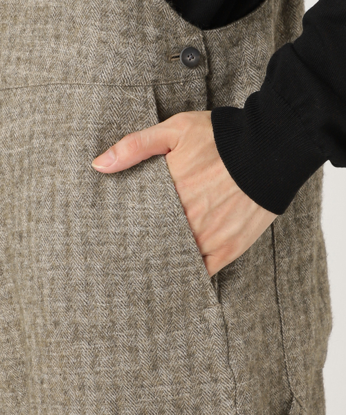 Ms BRAQUE for BOUCLE リネンウールヘリンボン オーバーオール