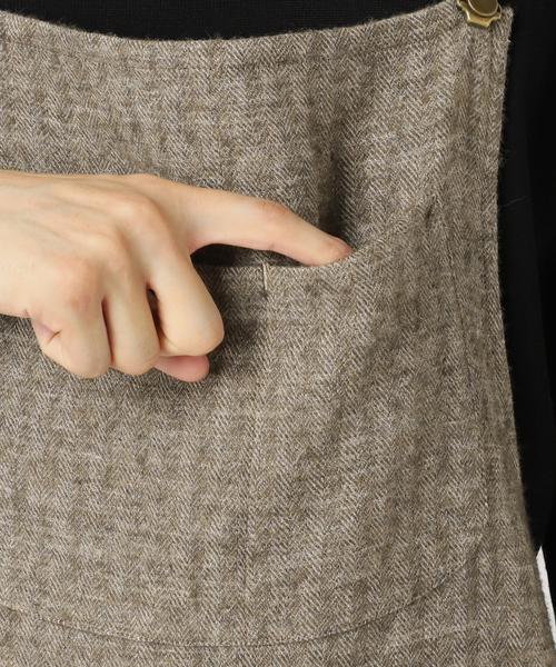 Ms BRAQUE for BOUCLE リネンウールヘリンボン オーバーオール