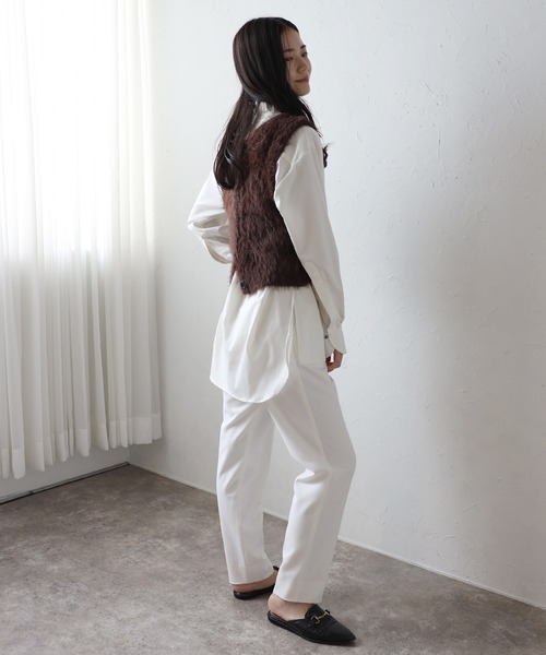 2way feather yarn vest / 前後2WAYフェザーヤーンベスト