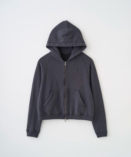 Juha（ユハ）の「FADE WASH CROP HOODIE（パーカー・メンズ・チャコールグレー/ブルー・4/3）」の3枚目の写真