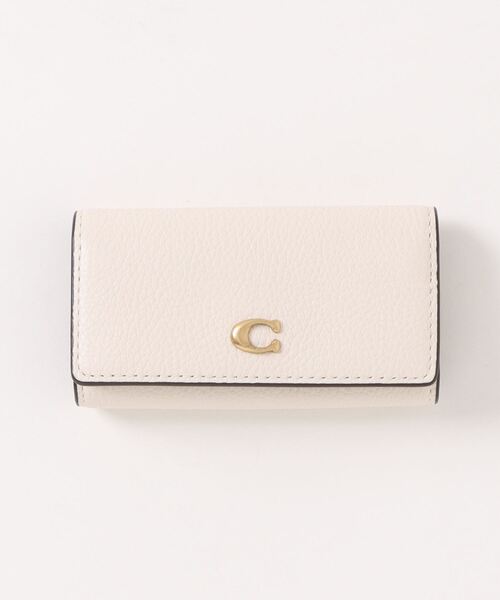 新品、未使用。COACH ホワイト レザー キーケース 新品☆COACH コーチ キーケース ホワイト コーチロゴ レザー