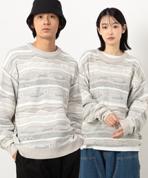 Purple&Yellow | ３Ｄニットプルオーバー(ニット/セーター)