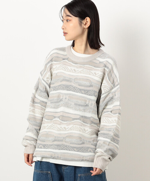 Purple&Yellow（パープルアンドイエロー）の「３Ｄニットプルオーバー（ニット/セーター・メンズ・アイボリー/ブラック・SMALL/MEDIUM/LARGE）」の7枚目の写真