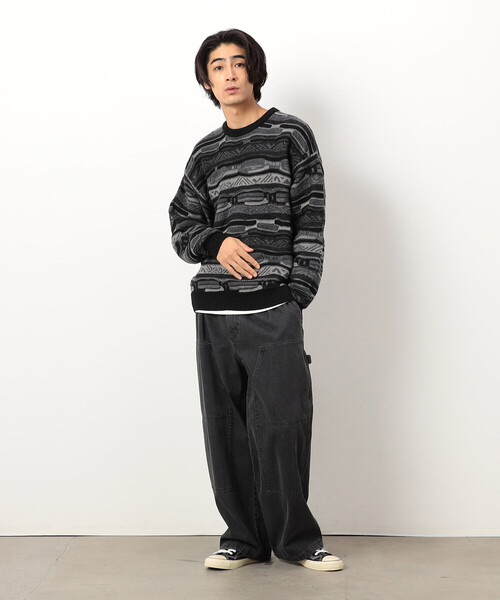 Purple&Yellow（パープルアンドイエロー）の「３Ｄニットプルオーバー（ニット/セーター・メンズ・アイボリー/ブラック・SMALL/MEDIUM/LARGE）」の9枚目の写真