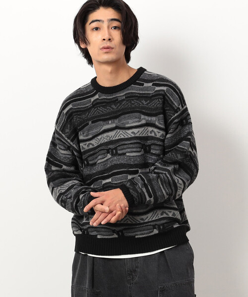 Purple&Yellow（パープルアンドイエロー）の「３Ｄニットプルオーバー（ニット/セーター・メンズ・アイボリー/ブラック・SMALL/MEDIUM/LARGE）」の11枚目の写真