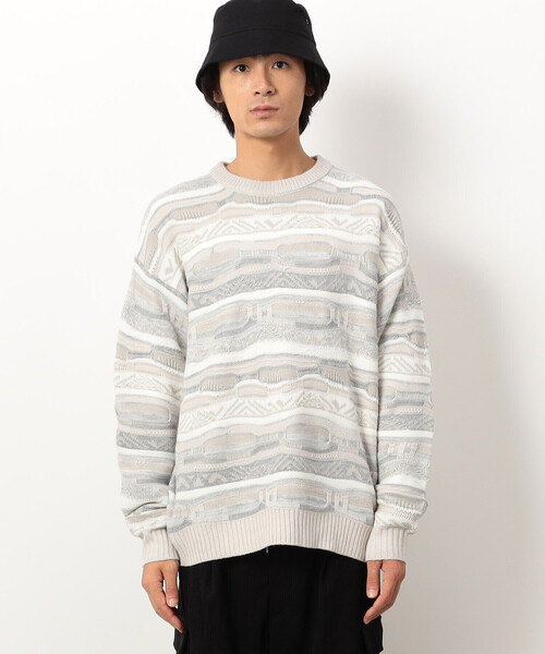 Purple&Yellow（パープルアンドイエロー）の「３Ｄニットプルオーバー（ニット/セーター・メンズ・アイボリー/ブラック・SMALL/MEDIUM/LARGE）」の15枚目の写真