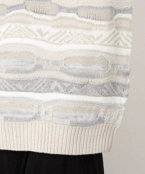 Purple&Yellow（パープルアンドイエロー）の「３Ｄニットプルオーバー（ニット/セーター・メンズ・アイボリー/ブラック・SMALL/MEDIUM/LARGE）」の20枚目の写真