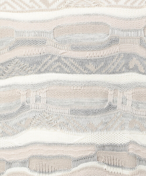 Purple&Yellow（パープルアンドイエロー）の「３Ｄニットプルオーバー（ニット/セーター・メンズ・アイボリー/ブラック・SMALL/MEDIUM/LARGE）」の21枚目の写真