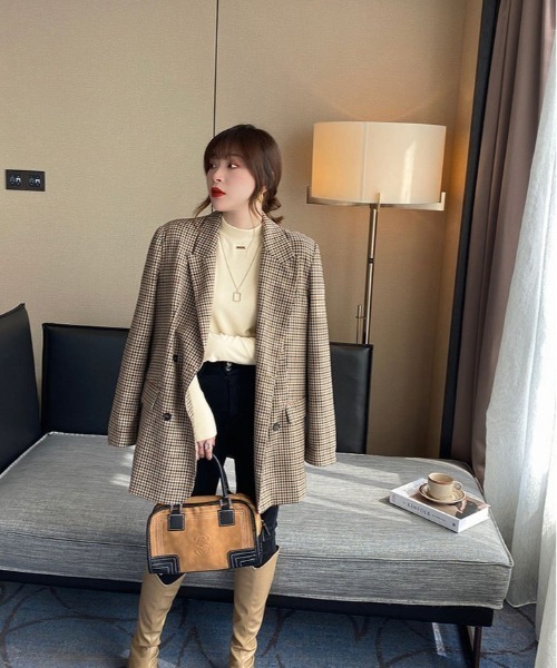 kirakiraShop(キラキラショップ)の「フリース モックネック ロング カットソー(ニット/セーター・レディース・ブラック/クリーム/オレンジ/ホワイト/ブラウン・FREE)」の9枚目の写真