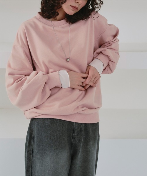 titivate（ティティベイト）の「クルーネックルーズスウェットプルオーバー（スウェット・レディース・グレー/グレー系その他/ピンク系その他/ネイビー/オートミール・FREE）」の5枚目の写真