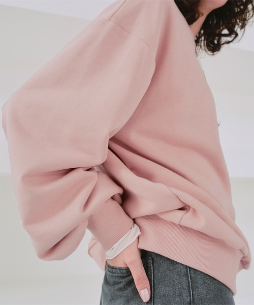 titivate（ティティベイト）の「クルーネックルーズスウェットプルオーバー（スウェット・レディース・グレー/グレー系その他/ピンク系その他/ネイビー/オートミール・FREE）」の7枚目の写真