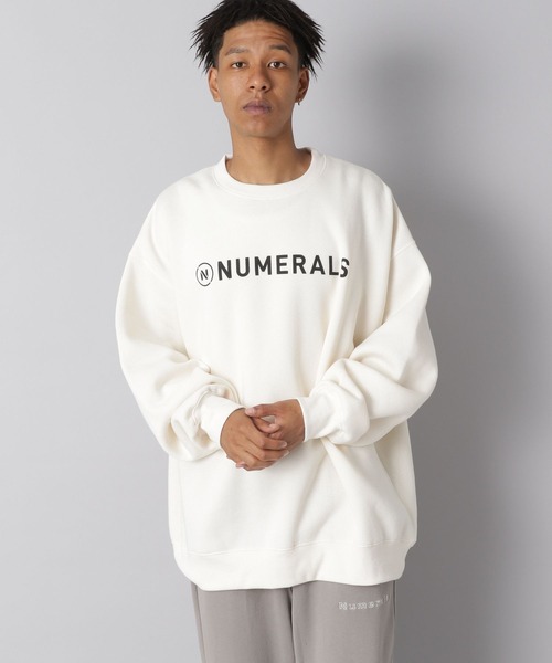NUMERALS（ヌメラルズ）の「【NUMERALS】裏起毛プリントクルーネックプルオーバー（スウェット・メンズ・オフホワイト/ブラック/カーキ/オレンジ・MEDIUM/LARGE）」の7枚目の写真
