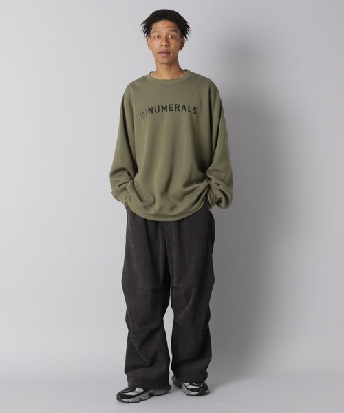 NUMERALS（ヌメラルズ）の「【NUMERALS】裏起毛プリントクルーネックプルオーバー（スウェット・メンズ・オフホワイト/ブラック/カーキ/オレンジ・MEDIUM/LARGE）」の14枚目の写真