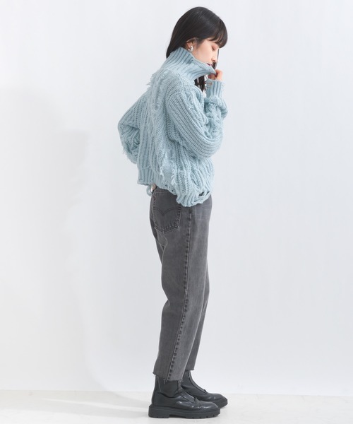 terrace(テラス)の「ダメージフリンジニットプルオーバー(ニット/セーター・レディース・ベージュ/オフホワイト/ブラック/サックスブルー・MEDIUM)」の20枚目の写真