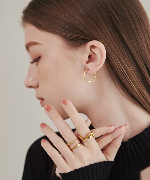 ciite' surgical stainless（シーテサージカルステンレス）の「【 金属アレルギー対応 】 シンプルフープイヤリング サージカルステンレス   (両耳用)（イヤリング・レディース・シルバー/ゴールド/ピンクゴールド・21/12/15 ）」の6枚目の写真