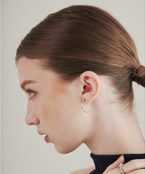 セール】【 金属アレルギー対応 】 シンプルフープイヤリング