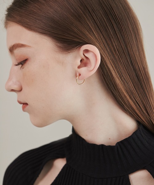 セール】【 金属アレルギー対応 】 シンプルフープイヤリング