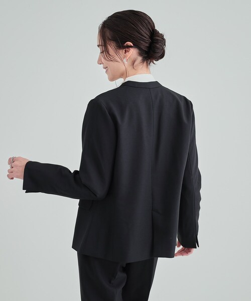 DRESKIP（ドレスキップ）の「◆【洗える/S-LL/セットアップ可/通勤/セレモニー】カラーレスジャケット（ノーカラージャケット・レディース・ベージュ/ブラック/チャコールグレー・03/02/01/04）」の19枚目の写真