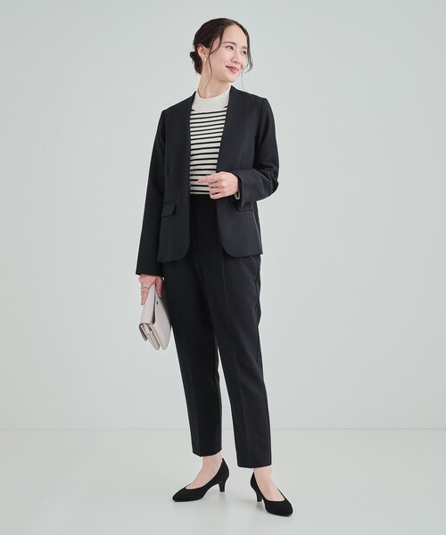 DRESKIP（ドレスキップ）の「◆【洗える/S-LL/セットアップ可/通勤/セレモニー】カラーレスジャケット（ノーカラージャケット・レディース・ベージュ/ブラック/チャコールグレー・03/02/01/04）」の20枚目の写真