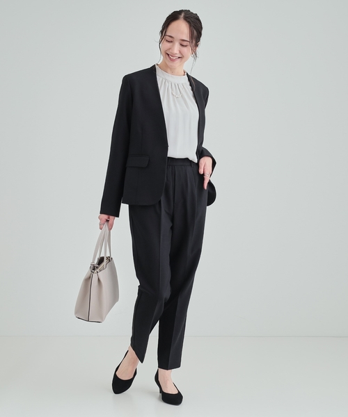 DRESKIP（ドレスキップ）の「◆【洗える/S-LL/セットアップ可/通勤/セレモニー】カラーレスジャケット（ノーカラージャケット・レディース・ベージュ/ブラック/チャコールグレー・03/02/01/04）」の21枚目の写真