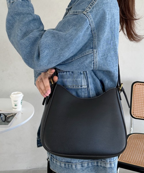 セール】leather big belt shoulder bag／PU太ベルトショルダー