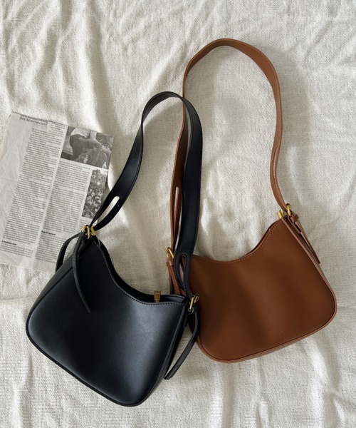 セール】leather big belt shoulder bag／PU太ベルトショルダー