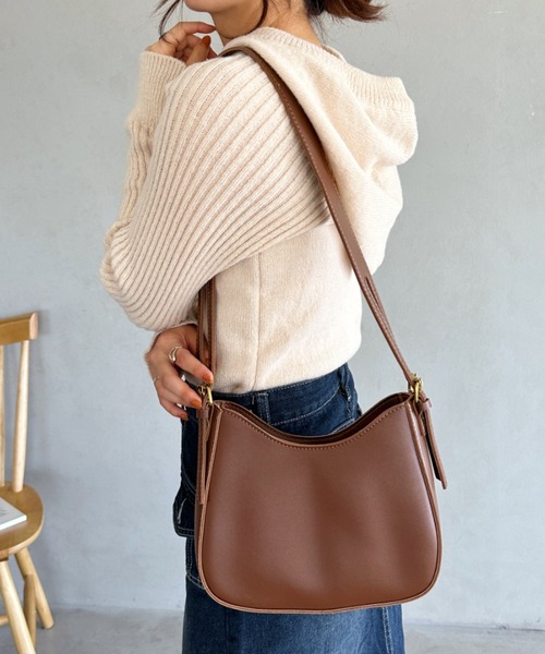セール】leather big belt shoulder bag／PU太ベルトショルダー