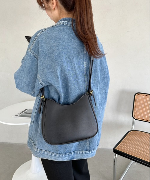 セール】leather big belt shoulder bag／PU太ベルトショルダー