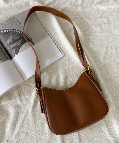 セール】leather big belt shoulder bag／PU太ベルトショルダー