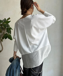 DouDou | ドルマンジョーゼットドッキングプルオーバー(Tシャツ/カットソー)