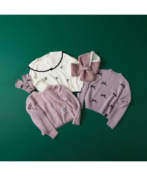 algy（アルジー）の「【スマホ対応】りぼん手袋（手袋・キッズ・ピンク/ブラック/グレー・FREE）」の6枚目の写真