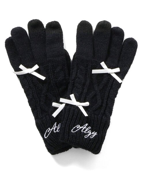 algy（アルジー）の「【スマホ対応】りぼん手袋（手袋・キッズ・ピンク/ブラック/グレー・FREE）」の7枚目の写真
