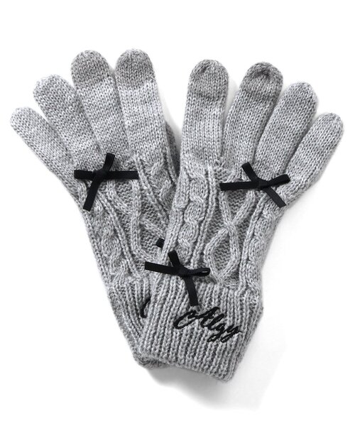 algy（アルジー）の「【スマホ対応】りぼん手袋（手袋・キッズ・ピンク/ブラック/グレー・FREE）」の9枚目の写真
