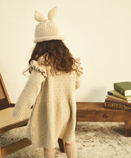 sea and shells by pairmanon(シーアンドシェルズバイペアマノン)の「【sea and shells by pairmanon】肩フリル 切り替え ニット ワンピース(その他ベビーウェア・キッズ・ベージュ/オレンジ/ブラウン・110/100/80/90)」の12枚目の写真