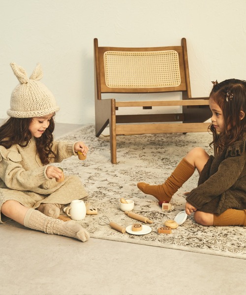 sea and shells by pairmanon(シーアンドシェルズバイペアマノン)の「【sea and shells by pairmanon】肩フリル 切り替え ニット ワンピース(その他ベビーウェア・キッズ・ベージュ/オレンジ/ブラウン・110/100/80/90)」の18枚目の写真