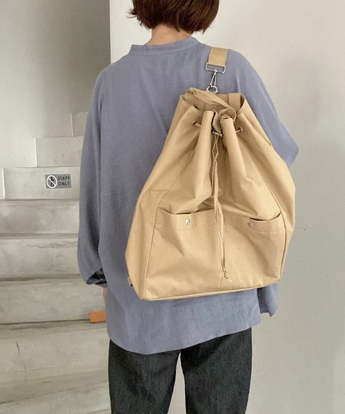 EARTH MADE(アースメイド)の「TFM 3WAY BACKPACK(バックパック/リュック・メンズ・ブラック/ベージュ/カーキ・FREE)」の4枚目の写真
