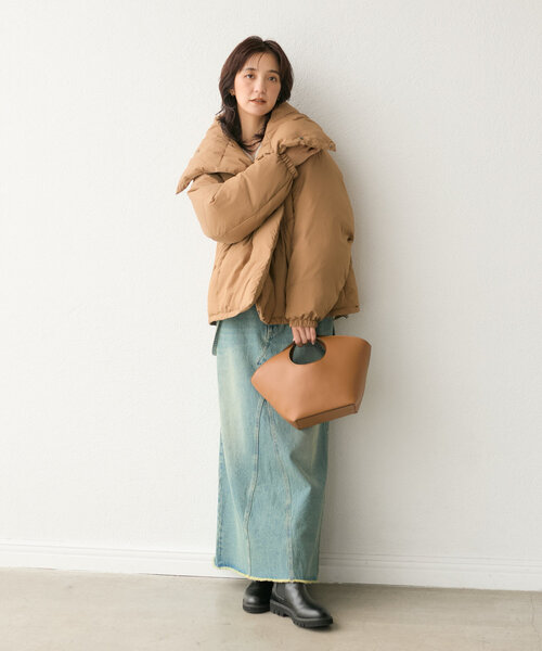 RIVE DROITE（リヴドロワ）の「【軽量705g】スタンドカラーダウンジャケット（ダウンジャケット/コート・レディース・ブラック/ダークブラウン/キャメル・FREE）」の22枚目の写真