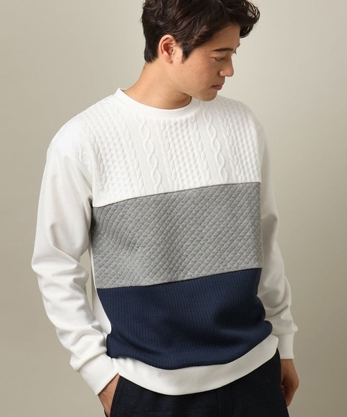 a.v.v（アーヴェヴェ）の「【大人に着映える】フクレジャカードプルオーバー（Tシャツ/カットソー・メンズ・アイボリー/ブラック/ホワイト・44/46/48/50/52）」の2枚目の写真